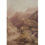 P S Munn Between Beddgelert and Caernarvon Watercolour Signed and dated 1805 34.