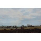 Roy Perry A Farmland scene Gouache Signed Century Galleries label verso 33 x 51.