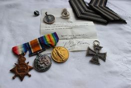 Three World War I medals including The British War Medal,