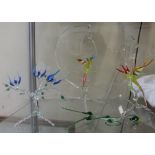 A collection of glass birds,