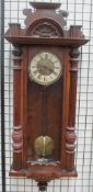 A walnut cased Vienna regulator type wall clock together with a 19th century mahogany mantle clock