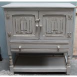 A white painted oak side cabinet