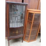 An Edwardian mahogany display cabinet together with a teak display cabinet