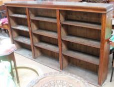 A 20th century oak bookcase with three bays