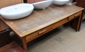 A large oak desk