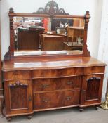 A Victorian mahogany mirror back sideboard