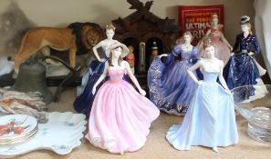 A Royal Worcester figure Anniversary ball together with Royal Doulton,