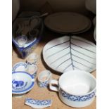 Assorted blue and white porcelain etc