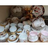 A Royal Albert Braemar pattern part tea set together with other part tea sets,