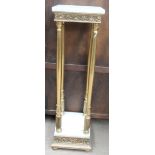 A marble topped and gilt decorated pedestal
