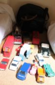 A Dinky Toys Routemaster Bus together with other Dinky and Corgi, camera,