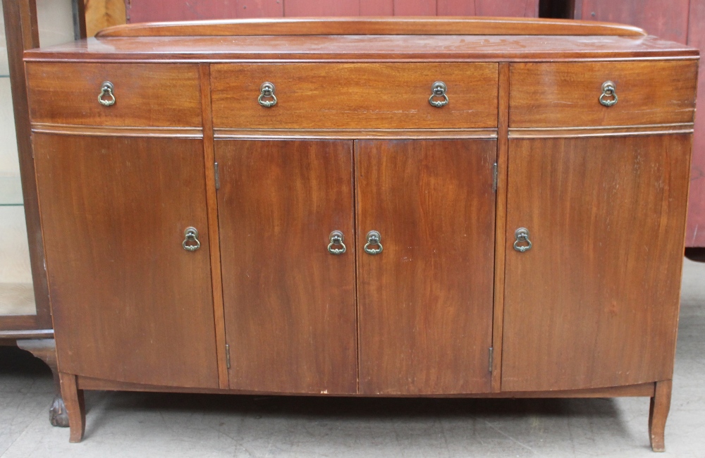 A 20th century mahogany display cabinet together with a teak sideboard - Image 2 of 2