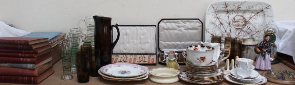 A Royal Doulton Figure, The Orange Lady Limited Edition Number 1759, together with part tea set,