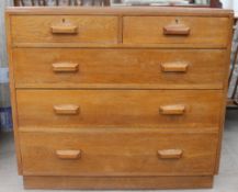 A 20th century oak chest,