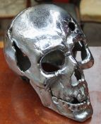 A silver plated skull