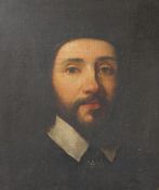 19th century British School Head and shoulders portrait of a gentleman Oil on canvas Together with