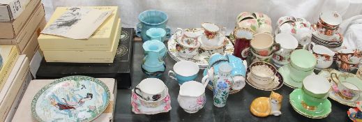 Assorted part tea services together with cups and saucers,
