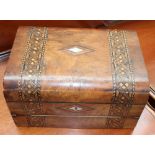 A Victorian walnut jewellery box