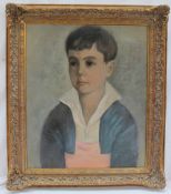 Edda Baronin von Wedel (born 1867) Head and shoulders portrait of a young boy Oil on