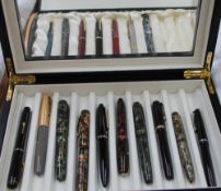 A collection of fountain pens, including Waterman, Parker, Conway Stewart, Mentmore,