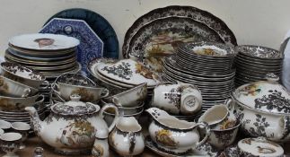 A Palissy Game series pottery part dinner service comprising tureens, bowls,