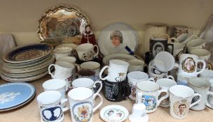 Assorted Royalty memorabilia including mugs, plates,
