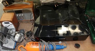 Two pure radios together with a printer telephone system, tools (All sold as seen,