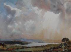 Ernest Andrews Chew Valley lake from Dundry Watercolour Signed Together with a companion