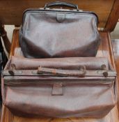 Two brown leather doctors type bags