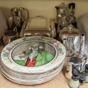 A collection of Royal Doulton plates including 'The Mayor', 'The Admiral', 'The Squire',