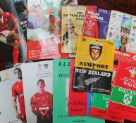 Assorted rugby programmes from 1972 onwards, some signed,