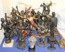 A large collection of spelter, copper,