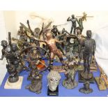 A large collection of spelter, copper,