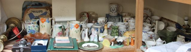 A large lot including commemorative china, jasper ware salad bowl and servers,