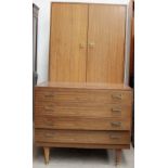 A G-Plan teak wardrobe and a matching chest of drawers