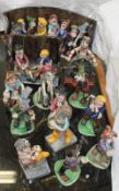 A collection of Will Young pottery figures, including Uncle Tom Cobley and all, single figures,