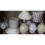 A collection of table lamps etc