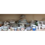 An extensive lot including part tea services, meat plates, oriental ceramics, part dinner sets,