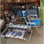 An assorted lot including deck chairs,