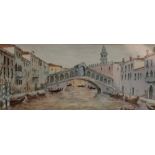 Barbara Cavasin-Carniel A venetian canal scene Watercolour Together with two other watercolours by
