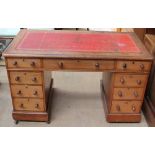 A Victorian mahogany pedestal desk,