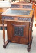 An Edwardian walnut Davenport,