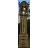 A Portuguese Reguladora cream and gilt decorated long case clock,