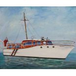 V E Denner Byrom A sailing vessel Oil on board Signed Together with other pictures