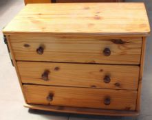 A 20th century pine chest of drawers