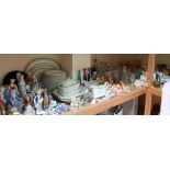 A large lot including a Shorter and Sons vase, pottery jugs, mugs, porcelain vases,