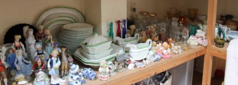 A large lot including a Shorter and Sons vase, pottery jugs, mugs, porcelain vases,