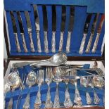 An electroplated kings pattern part flatware service
