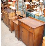 A 20th century oak dressing table together with a 20th century oak sideboard and an oak side