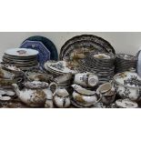 A Palissy Game series pottery part dinner service comprising tureens, bowls,